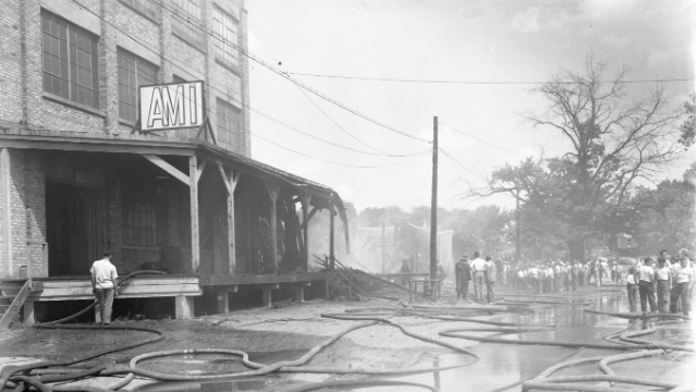 AMI Factory on fire in 1948